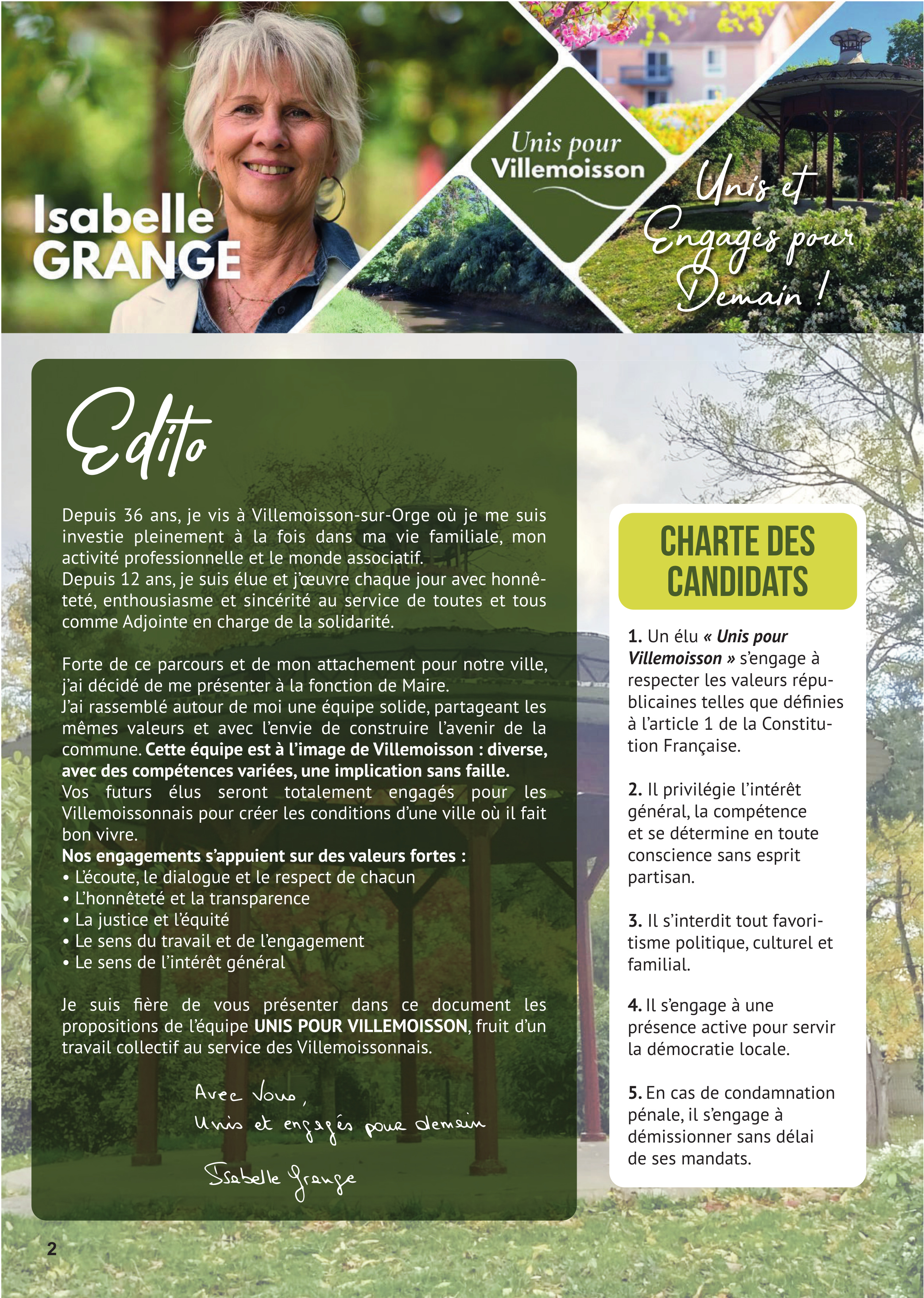 tract Programme électoral page 2.