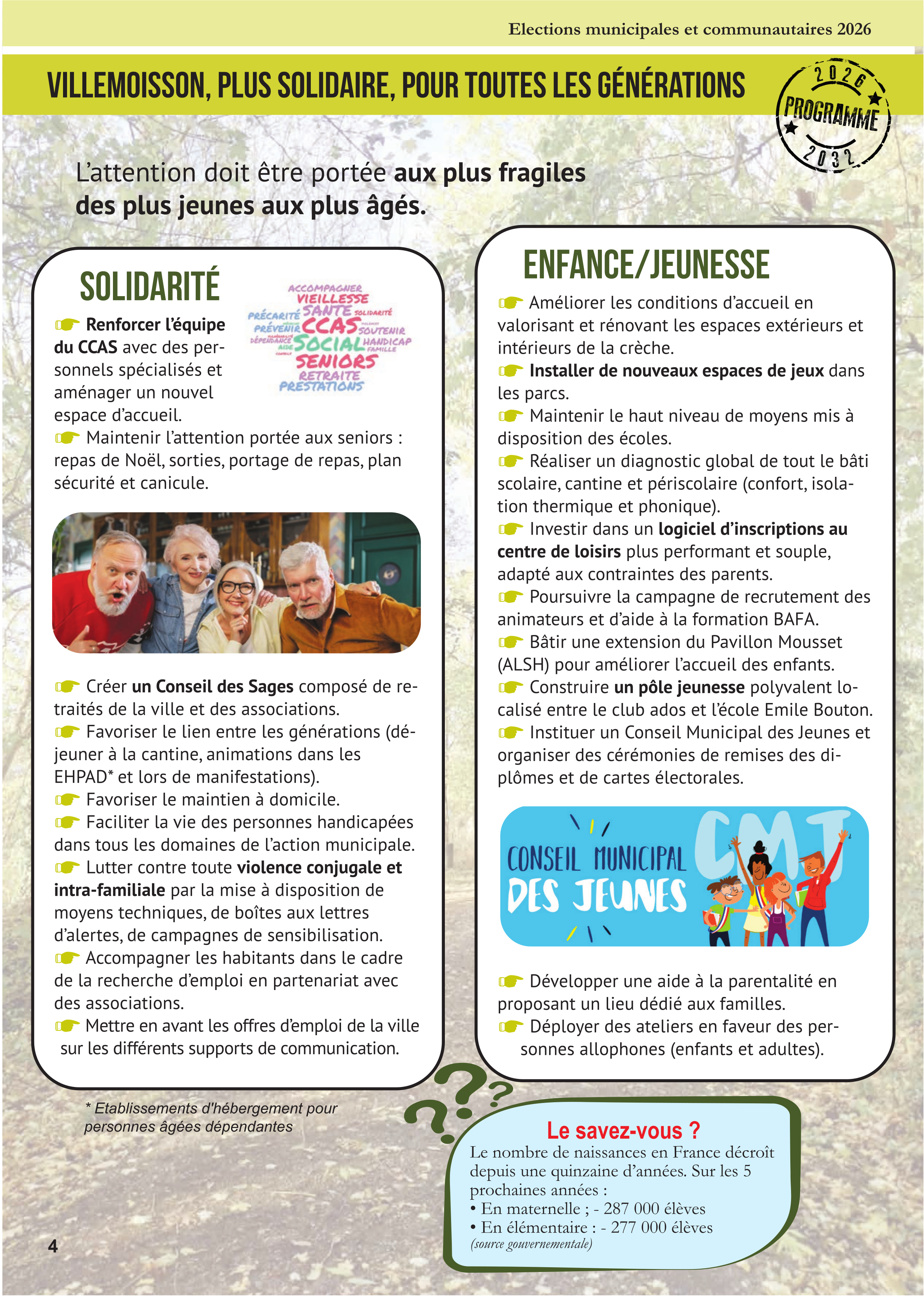 tract Programme électoral page 4.