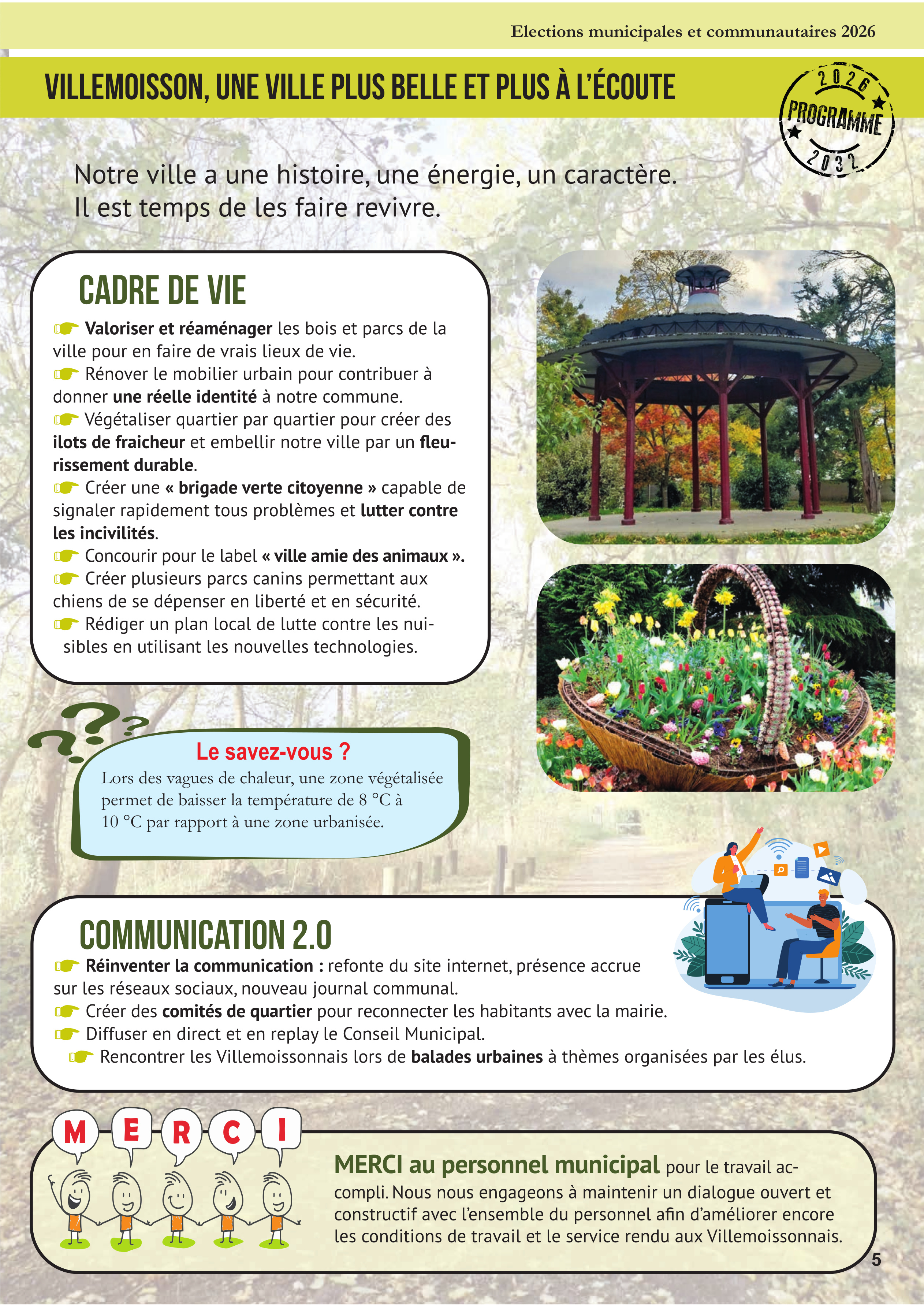 tract Programme électoral page 5.